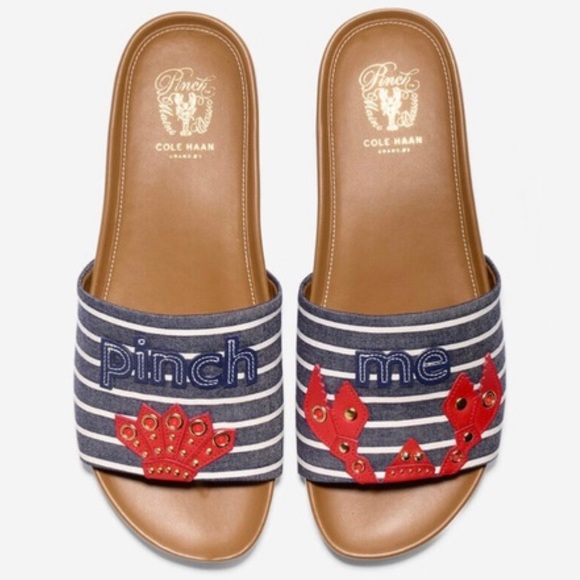 Cole Haan Shoes - Cole Haan Montauk Striped “Pinch Me” Slide Sandals